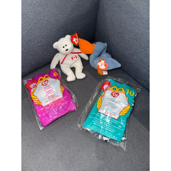 Ty Beanie Babies McDonald's Plush Toys Lot of 4 Teenie Beanies - Picture 2 of 6